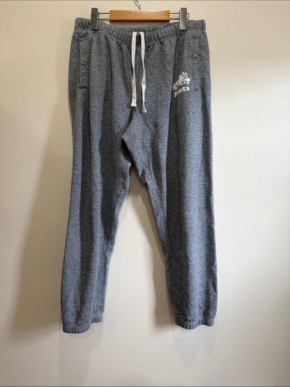 Roots Women’s Organic Original Salt and Pepper White Logo Sweatpants - Picture 2 of 10